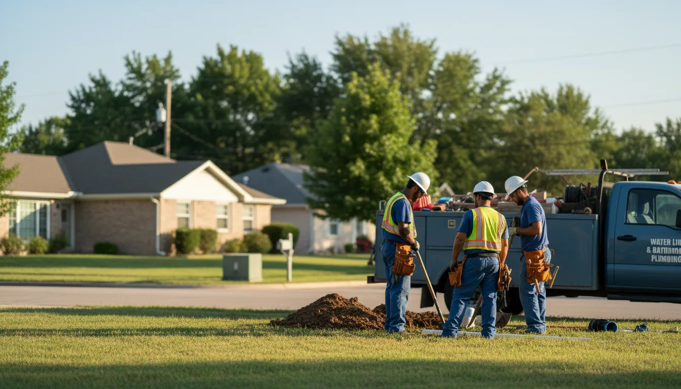 Residential water line and bathroom plumbing service in Harrison, AR